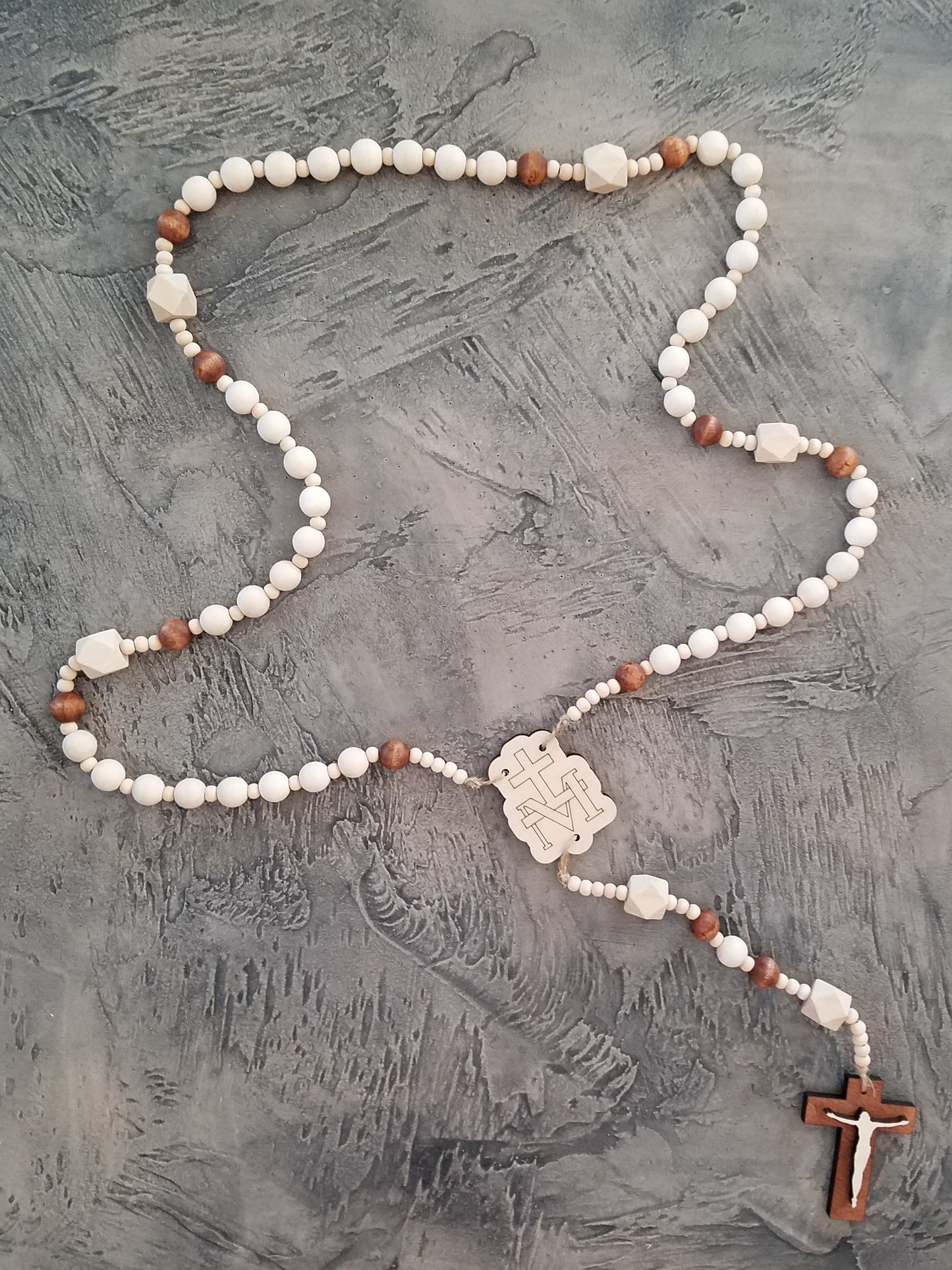 Wood Bead Wall Rosary