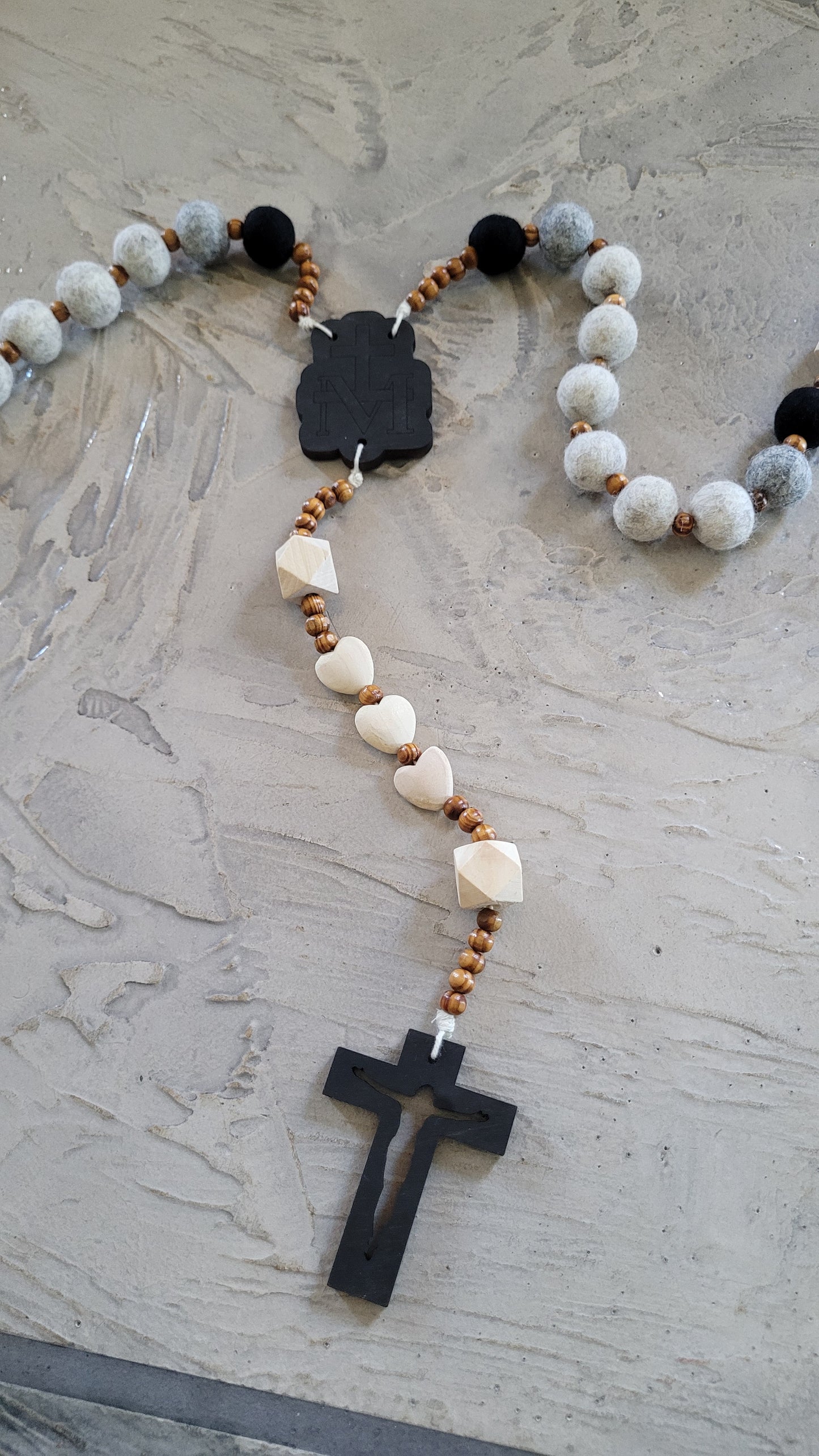 Felt Bead Wall Rosary