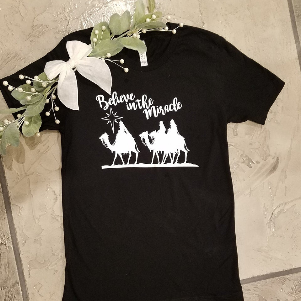 SALE!!!!!-Adult T Shirt - "Believe in the Miracle"